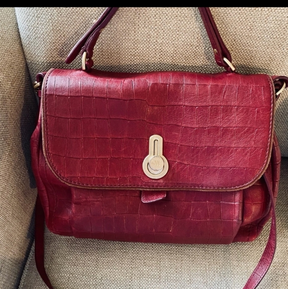 Vintage Stuart Weitzman Ruby Red Soho Leather Bag - Picture 6 of 6